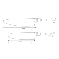 Shinrai Knives - Eclipse 2-teiliges Damastmesser-Set - Kochmesser + Santokumesser