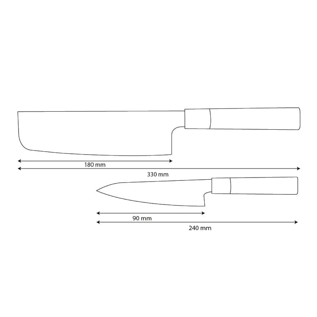 Shinrai Knives – Takumi Kaza 2-teiliges Damastmesser-Set – Nakiri + Schälmesser