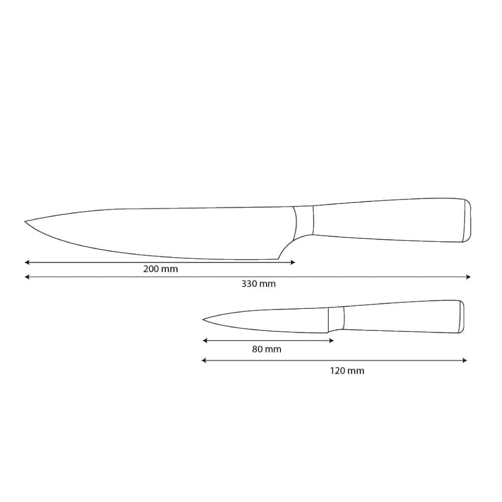 Shinrai Knives - Ensemble de 2 couteaux en résine époxy et saphir imprimé Damas - Couteau de chef + Couteau d'office