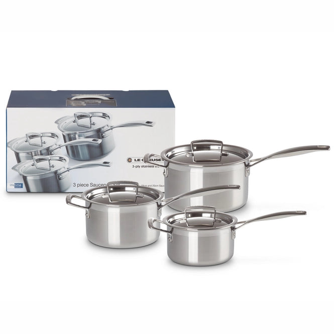 Le Creuset - Service de casseroles en acier inoxydable (3 pièces)
