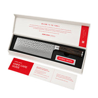 Shinrai Knives - Chinesisches Kochmesser aus gehämmertem Damast BR - 18 cm