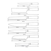 Shinrai Knives - Micarta Jewels 7-teiliges Damaszener Messerset