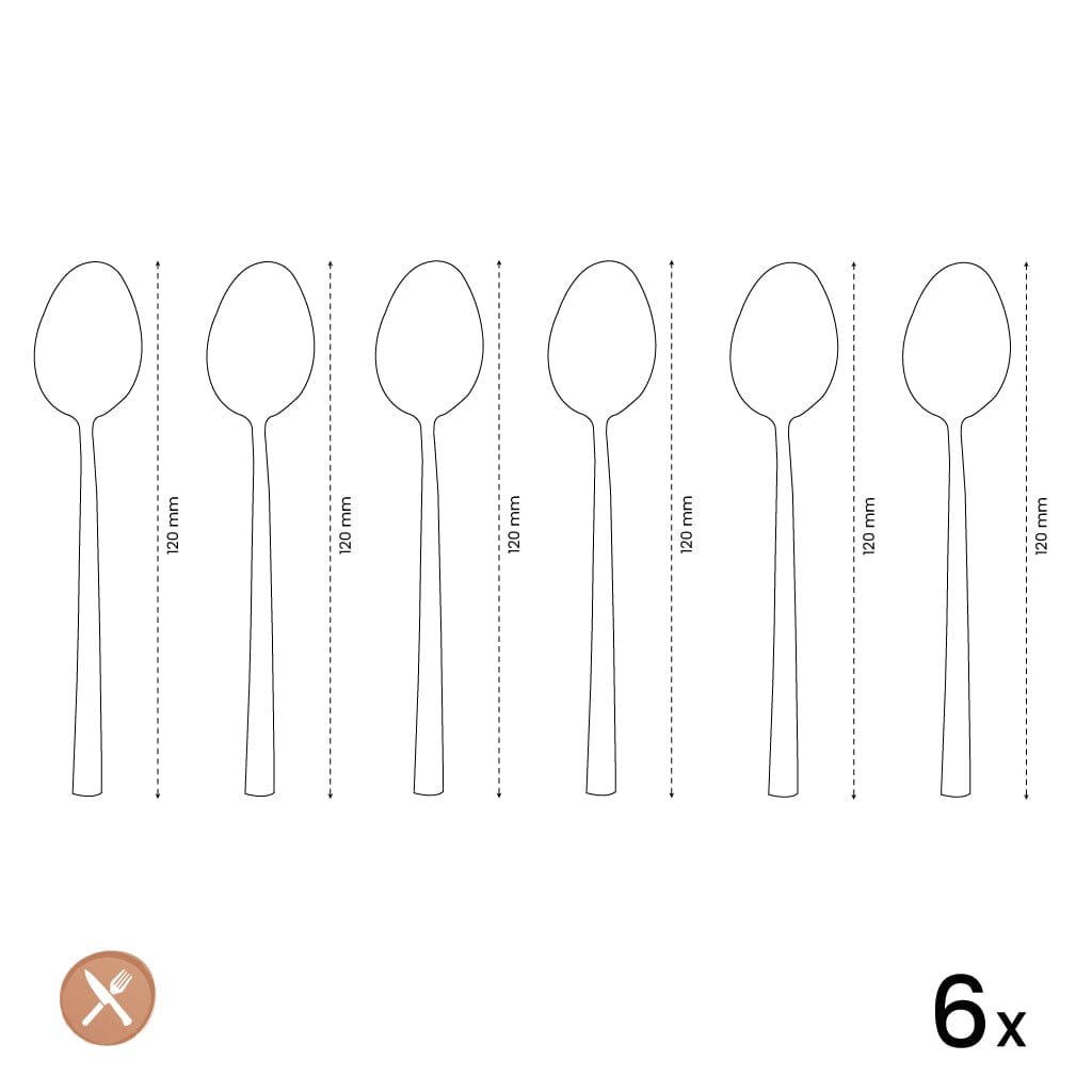 Amefa - Baguette 6 Theelepels - Zilver Theelepels Amefa