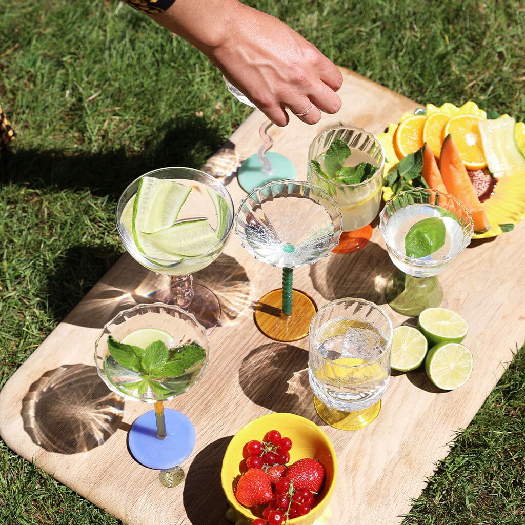 &Klevering - Coupe spiraal groen set van 2 Cocktail glazen &Klevering