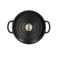 Le Creuset - Braadpan Signature rond Mat Zwart 20cm 2,4l (zwart interieur) Le Creuset