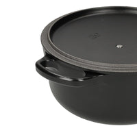 Le Creuset - Braadpan Signature rond Mat Zwart 20cm 2,4l (zwart interieur) Le Creuset