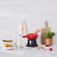 Le Creuset - Service à fondue, également pour fromage, rouge cerise, caquelon à fondue 20 cm 2 l Le Creuset