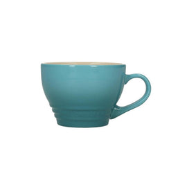 LeCreuset - Große Cappuccinotasse Karibikblau 0,4l Le Creuset - Grote Cappuccino Mok Caribbean Blue 0,4l Mokken Le Creuset