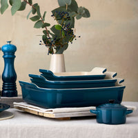 Plat à four rectangulaire Le Creuset bleu sarcelle foncé 19 x 14 cm 1,1 l