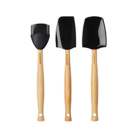 Le Creuset - Ensemble de spatules haut de gamme 3 pièces Noir ébène Bezig met laden...