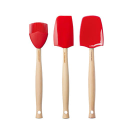 Le Creuset - Ensemble de spatules haut de gamme 3 pièces rouge cerise Bezig met laden...