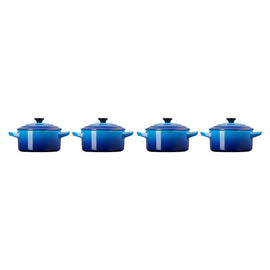 Le Creuset - 4er-Set Mini-Bratpfannen Azurblau 10cm 0,25l Le Creuset - Set van 4 Mini-Braadpannen Azure 10cm 0,25l Pannenset Le Creuset