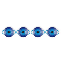 Le Creuset - Set van 4 Mini-Braadpannen Azure 10cm 0,25l Pannenset Le Creuset