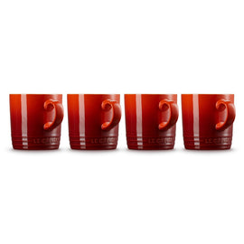 Le Creuset - 4er Becher-Set Kirschrot 0,35l Le Creuset - Set van 4 Mokken Kersenrood 0,35l Mok Le Creuset