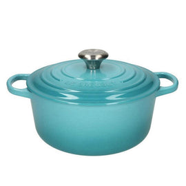 Le Creuset - Braten- / Schmorpfanne Signature rund Caribbean Blue 24cm 4,2l Le Creuset - Signature Braadpan Caribbean Blauw 24 cm Braadpan Le Creuset