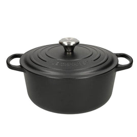 Le Creuset - Braten- / Schmorpfanne Signature rund Mattschwarz 24 cm 4,2 l (schwarze Innenseite) Le Creuset - Signature Braadpan Mat Zwart 24 cm (zwart interieur) Braadpan Le Creuset