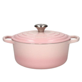 Le Creuset - Braten- / Schmorpfanne Signature rund Shell Pink 24 cm 4,2 l Le Creuset - Signature Braadpan Shell Pink 24 cm Braadpan Le Creuset