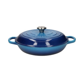 Le Creuset - Campagnard Azure 30cm 3,5l Le Creuset - Signature Campagnard Braadpan Azure 30 cm Braadpan Le Creuset
