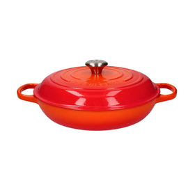 Le Creuset - Campagnard Orange Rot 30cm 3,5l Le Creuset - Signature Campagnard Braadpan Oranjerood 30 cm Braadpan Le Creuset