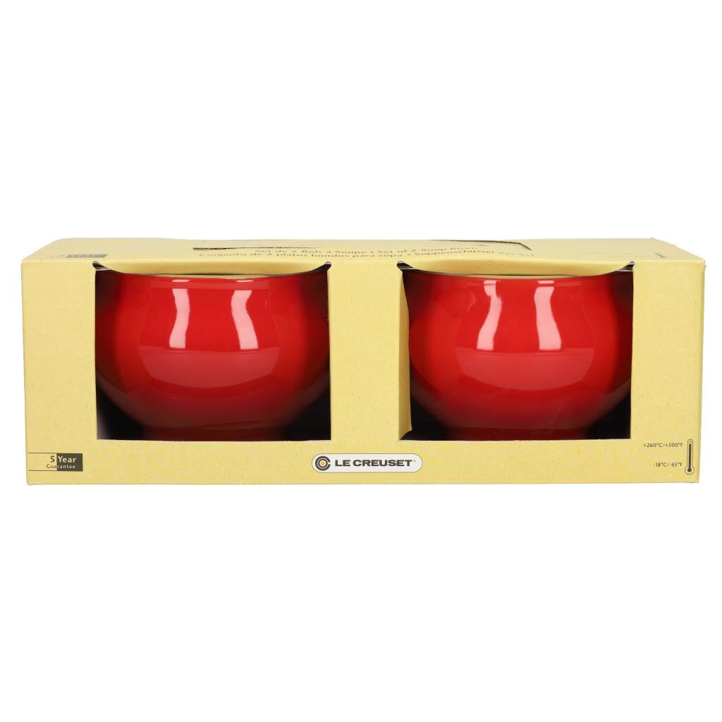 Le Creuset - Soepkommen set van 2 Kersenrood 11cm 0,6l Le Creuset
