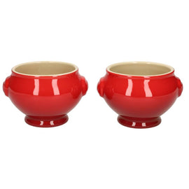 LeCreuset - Suppenschüsseln 2er-Set Kirschrot 11cm 0,6l Le Creuset - Soepkommen set van 2 Kersenrood 11cm 0,6l Le Creuset