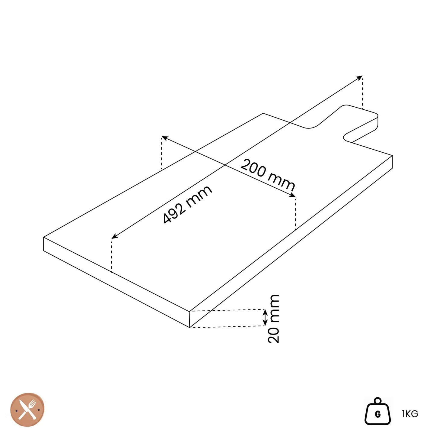 Oval - Pure Walnut Wood Serveerplank 49 x 20 x 2 cm Oval Kitchenware
