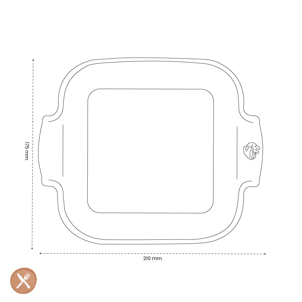 Peugeot - Appolia Ovenschaal Vierkant 21 cm Leisteen Ovenschaal Peugeot