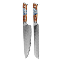 Shinrai Knives - Eclipse 2-delige Damascus Messenset - Koksmes + Broodmes Messenset Shinrai Knives