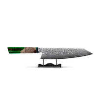 Shinrai Knives - Emerald Octagon Damascus Kiritsuke 23 cm - Special Edition Kiritsukemes Shinrai Knives