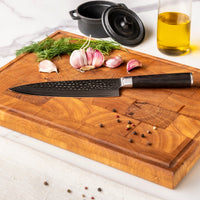 Shinrai Knives - Hammered Damast BR 2-delige Messenset - Koksmes + Broodmes Messenset Shinrai Knives