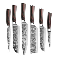Couteaux Shinrai - Coffret de 6 couteaux en acier inoxydable martelé