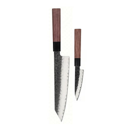 Couteaux Shinrai - Ensemble de couteaux Damas Kurayami 2 pièces - Kiritsuke + Couteau d'office Shinrai Knives - Kurayami 2-delige Damascus Messenset - Kiritsuke + Schilmes Messenset Shinrai Knives