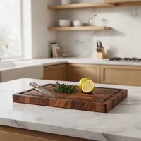 Shinrai Knives - Luxe Snijplank Walnotenhout - Kopshout - Bundel Houten snijplank Shinrai Knives