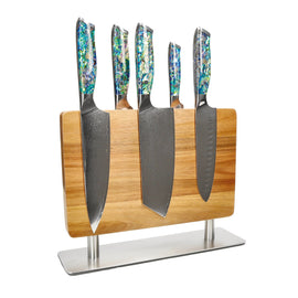 Shinrai Knives - Perlmutt-Juwelen 5-teiliges Messerset + Messerblockstanze Shinrai Knives - Parelmoer Jewels 5-delige Messenset + Messenblok Stans Messenset met blok Shinrai Knives