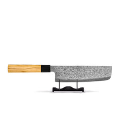 Shinrai Knives - Takumi Kaza Damascus Nakiri Messer 18 cm Shinrai Knives - Takumi Kaza 5-delige Damascus Messenset - Koksmes + Broodmes + Nakiri + Officemes + Schilmes Messenset Shinrai Knives