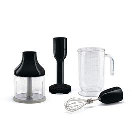 Smeg - Zubehör | 4er-Zubehörset, Schwarz, Becher, Zerkleinerer, Schneebesen, Stampfer Smeg - Accessoires | 4 accessories set, Zwart, Beaker, Chopper, Whisk, Masher Accessoireset Smeg