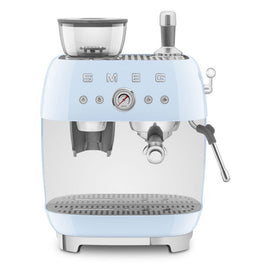 Smeg - Espressomaschine | Pastellblau | 1950er Jahre | Manuelle Espressomaschine Smeg - Espressomachine | Pastelblauw | Jaren 50 | Handmatige espressomachine met geïntegreerde bonenmaler Handmatige Espressomachine Smeg