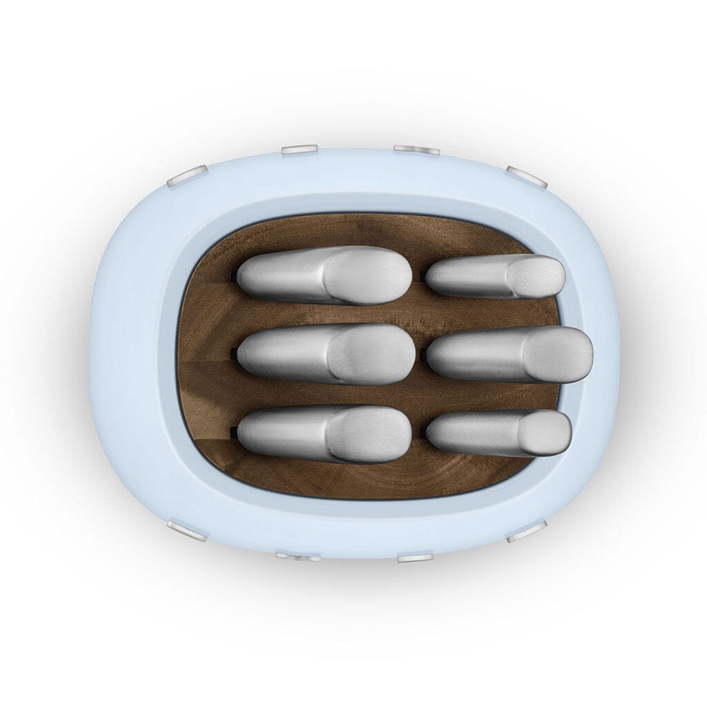SMEG - Messenblok met 6 messen Pastelblauw Messenset met blok Smeg