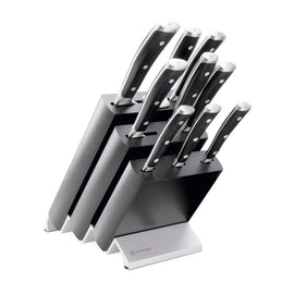 Wüsthof - Classic Ikon 9-teiliges Messerset mit schwarzem Messerblock Wusthof - Classic Ikon 9-delige Messenset met zwart messenblok Messenset met blok Wusthof