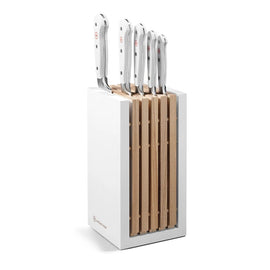Wüsthof - Classic White Messerset 6-teilig mit Brotmesser Weiß mit Block Wusthof - Classic Messenset 6-delig met Broodmes Wit met blok Messenset met blok Wusthof