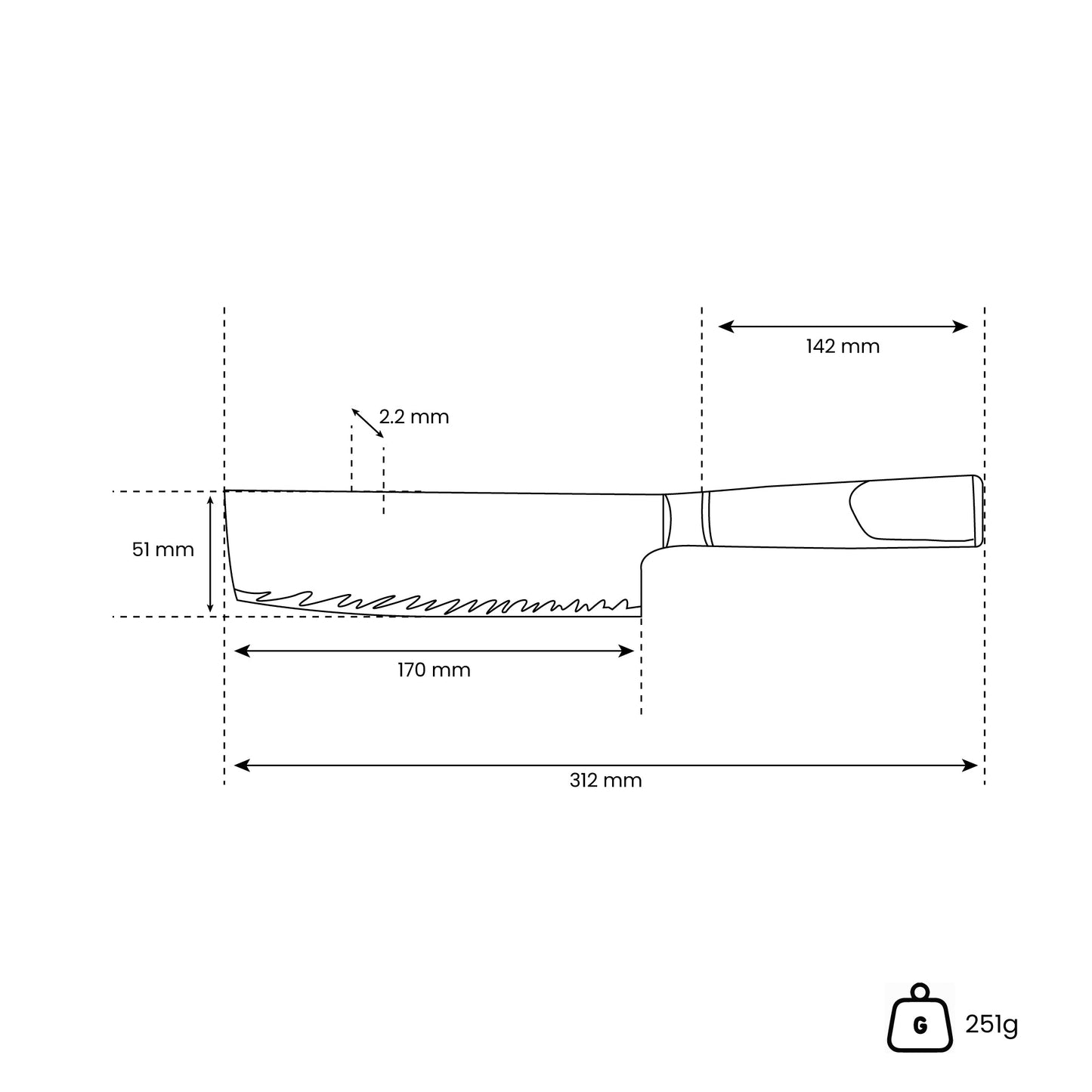 Epoxy Onyx Damascus Nakiri 18 cm Shinrai Japan