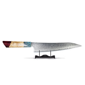 Shinrai Knives - Ruby Epoxy Jewels - Damast-Kochmesser 23 cm - Sonderausgabe Special Edition - Ruby Epoxy Jewels - Koksmes Shinrai Japan 23 cm