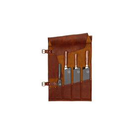 Witloft - Klassische Messerrolle aus Leder mit 5 Fächern - Cognac Witloft - Classic Leren Messenrol 5 Vakken - Cognac Messenrol leer Witloft