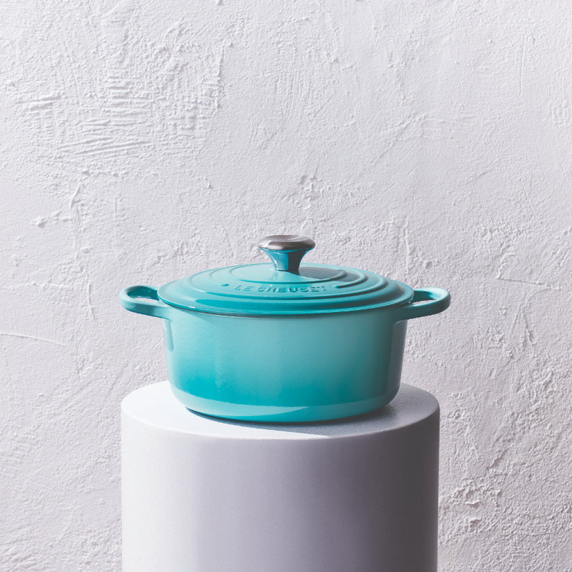 Le Creuset - Braten- / Schmortopf Signature rund Caribbean Blue 20cm 2,4l