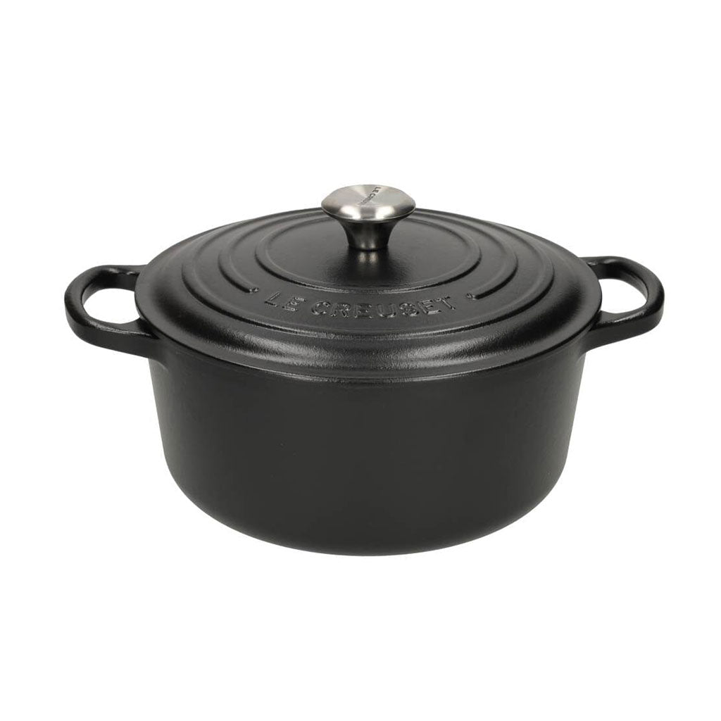 Le Creuset - Braten- / Schmorpfanne Signature rund Mattschwarz 20 cm 2,4 l (schwarze Innenseite)