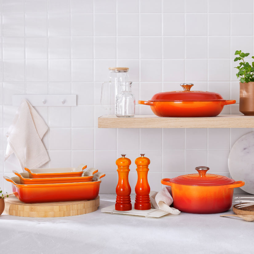 Le Creuset - Braten- / Schmortopf Signature rund Orangerot 24cm 4,2l