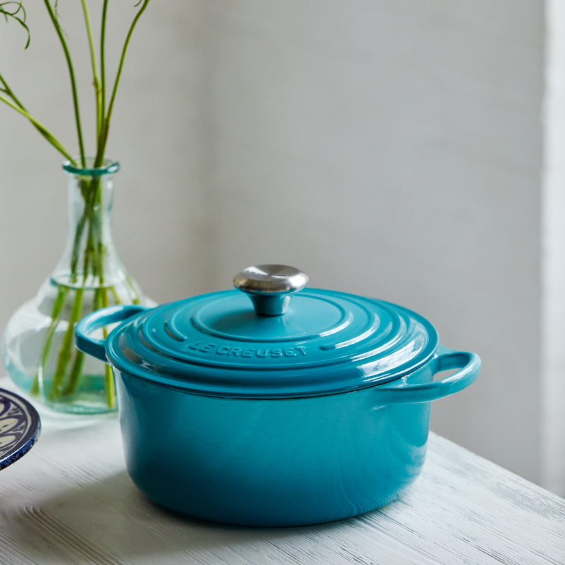 LeCreuset - Rôti- / Faitout Signature rond Bleu Caraïbes 24cm 4,2l