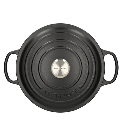 Le Creuset - Braten- / Schmorpfanne Signature rund Mattschwarz 24 cm 4,2 l (schwarze Innenseite)