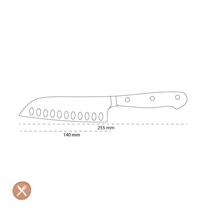 Wüsthof - Klassisches Santokumesser mit Noppen 14 cm