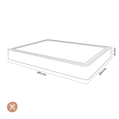 Shinrai Japan – Schach-Schneidebrett aus Akazienholz – 40 x 30 x 4,5 cm